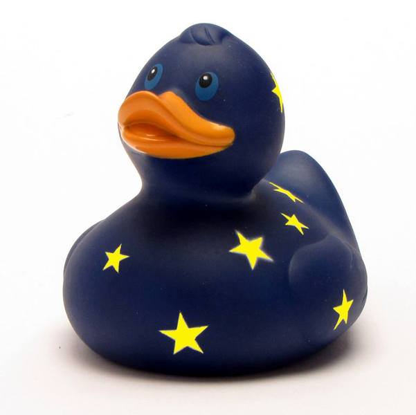 Die Rote Ente im Europawahlkampfgefieder